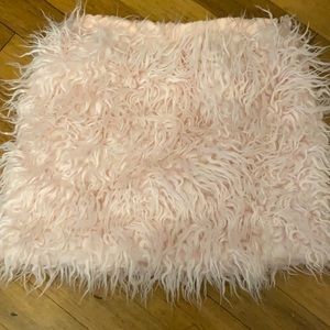 Furry pink skirt